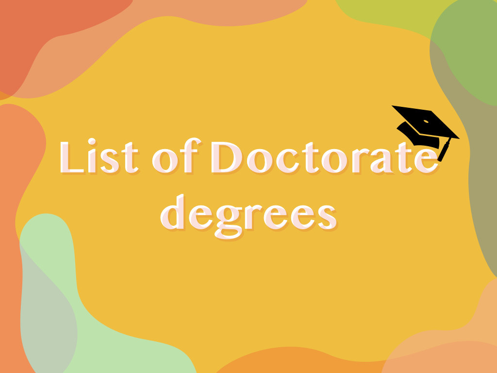 List of doctorate degrees in Science, Fine arts, Commerce and Computer