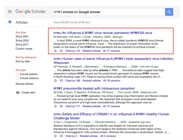 how to find research articles on google