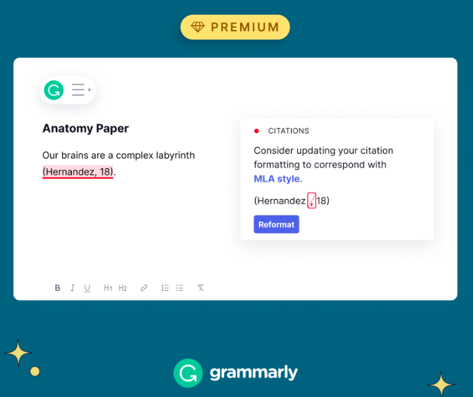Citation style formatting tool by Grammarly.