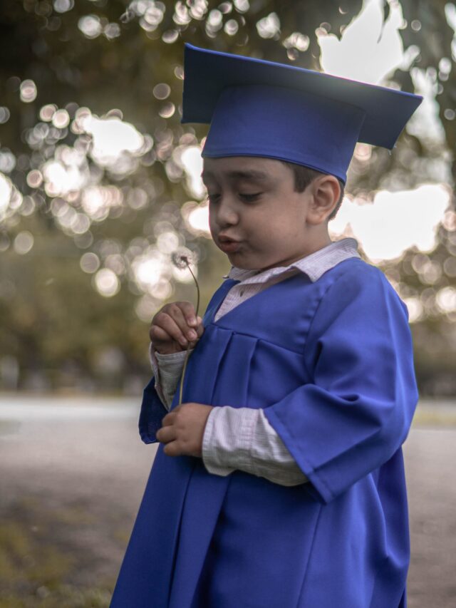 Illustration of a boy graduating