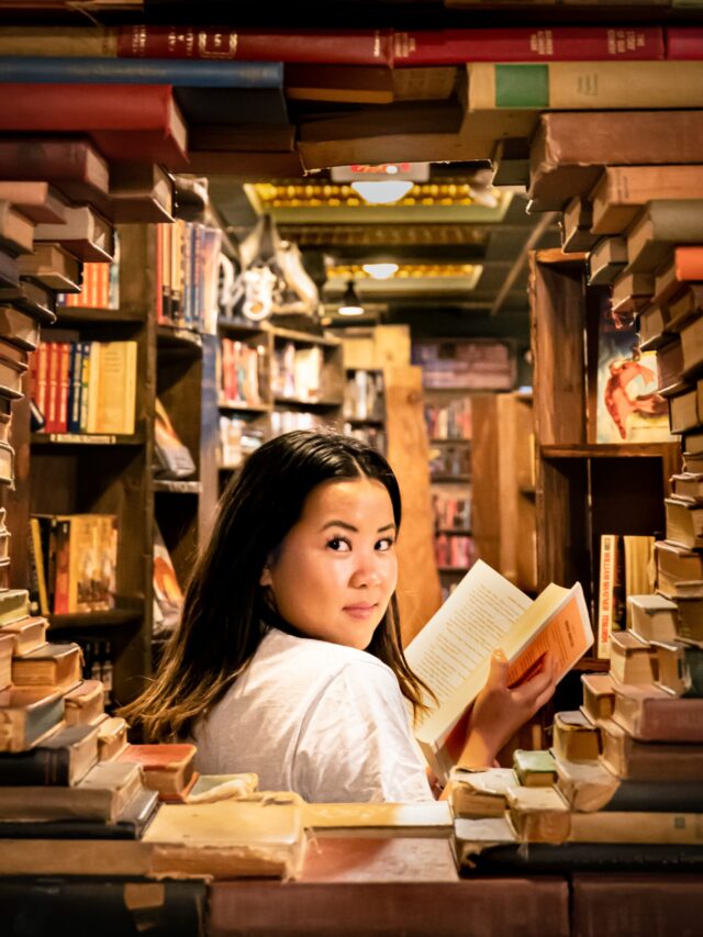 A student reading a book