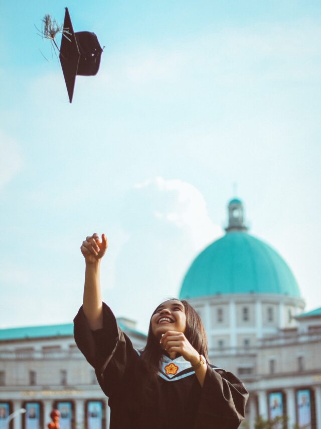 A girl with graduation