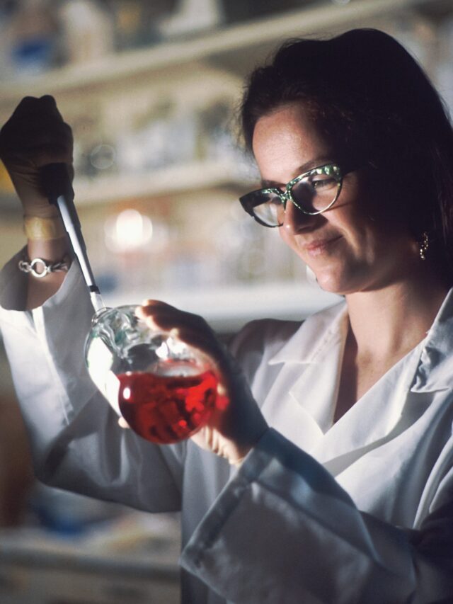 Researcher working in the lab